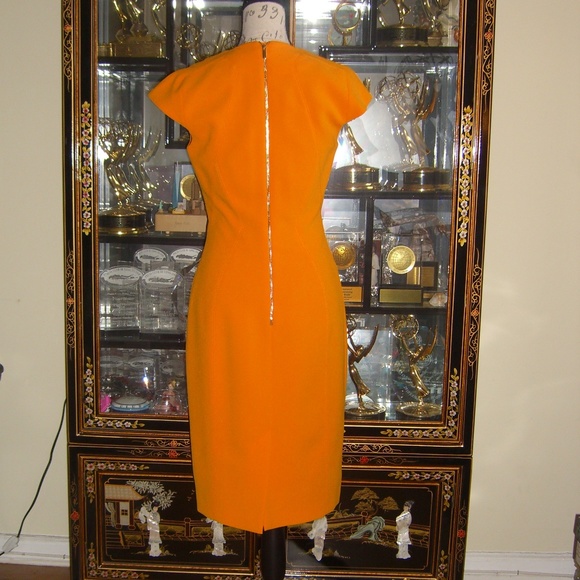 KAREN MILLEN ORANGE SHEATH DRESS US6 UK10 - Picture 3 of 5